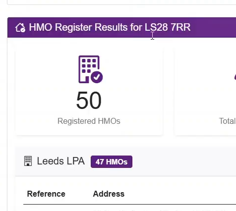 HMO Register Lookup